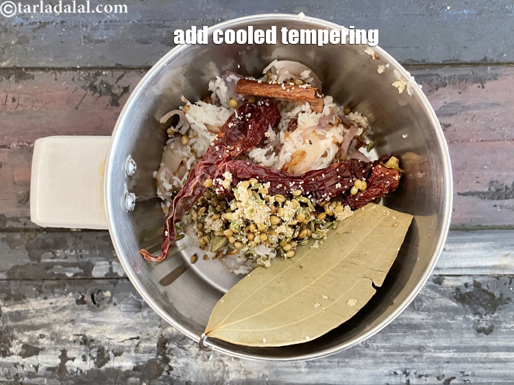 Step 22 – Add the cooled tempering.