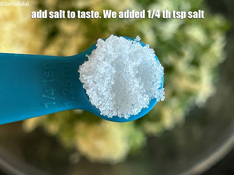 Step 21 – Add salt to taste. We added 1/4 th&nbsp;tsp salt.