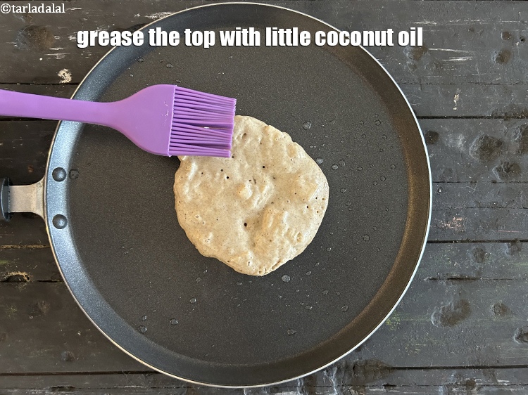 Step 22 – Grease the top with coconut oil.