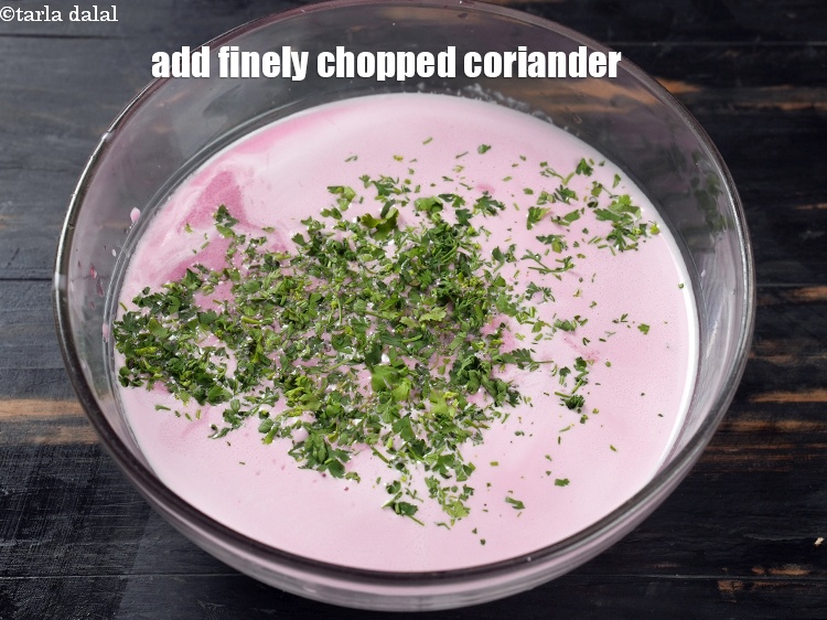 Step 22 – Add 1 tbsp finely chopped coriander in the coconut milk.<br /> &nbsp;