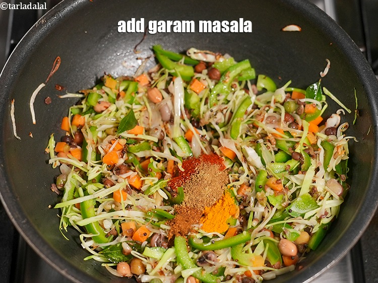 Step 25 – Add &frac12; tsp <a href="https://www.tarladalal.com/glossary-garam-masala-296i">garam masala</a>.
