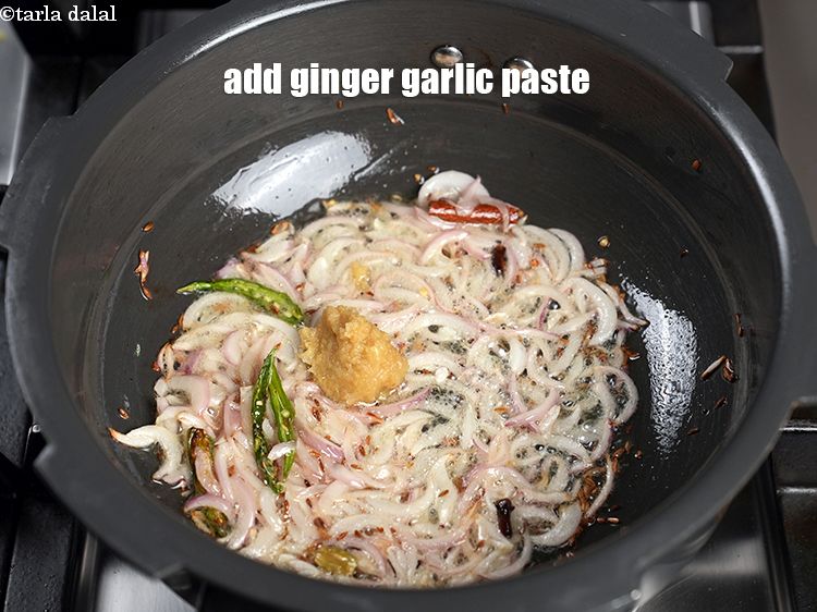 Step 22 – Add &frac12; tbsp ginger garlic paste.