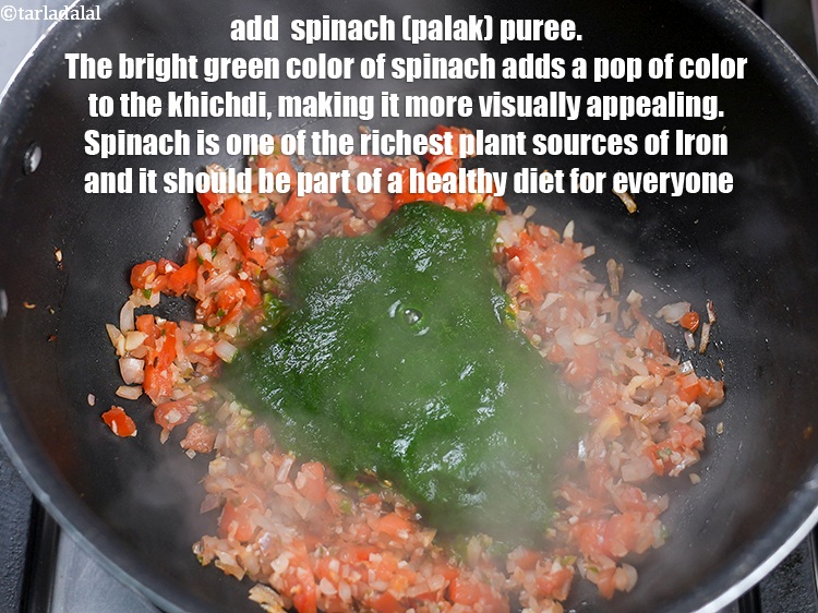 Step 36 – Add <!--%3Cmeta%20charset%3D%22UTF-8%22%20%2F%3E-->1/2 cup&nbsp;<a href="glossary-spinach-puree-palak-ki-puree-256i">spinach (palak) puree</a>.&nbsp;The bright green color of spinach adds a pop of …