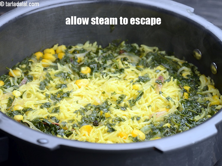 Step 22 – Allow the steam to escape before opening the lid.