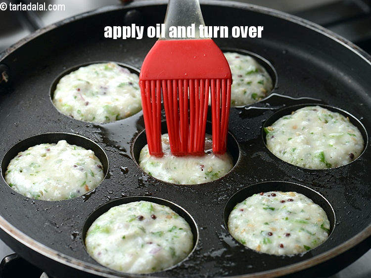 Step 22 – Apply little oil and turn over.