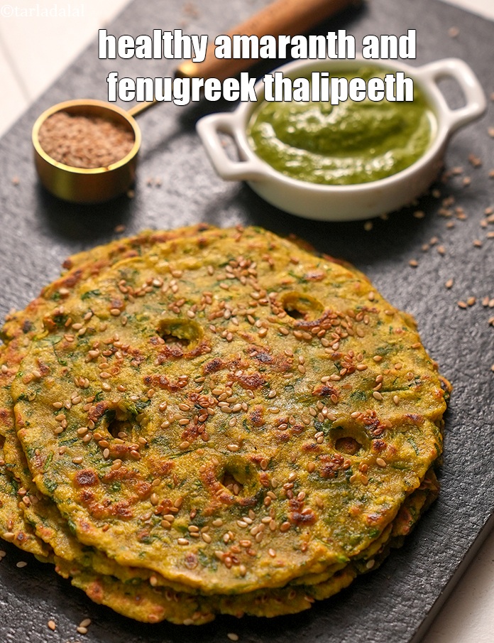 Step 24 – Serve <strong>rajgira methi thalipeeth | healthy amaranth and fenugreek thalipeeth | methi rajgira thalipeeth |</strong> …