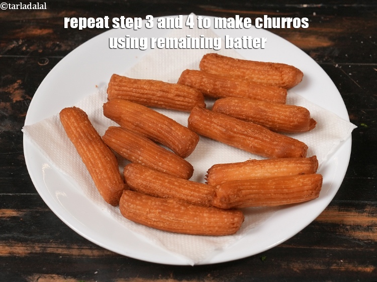 Step 23 – Repeat step 3 and 4 to make churros using remaining batter.
