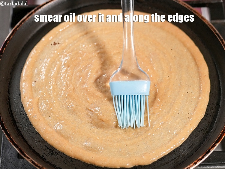Step 22 – Smear &frac12; tsp oil over it and along the edges.
