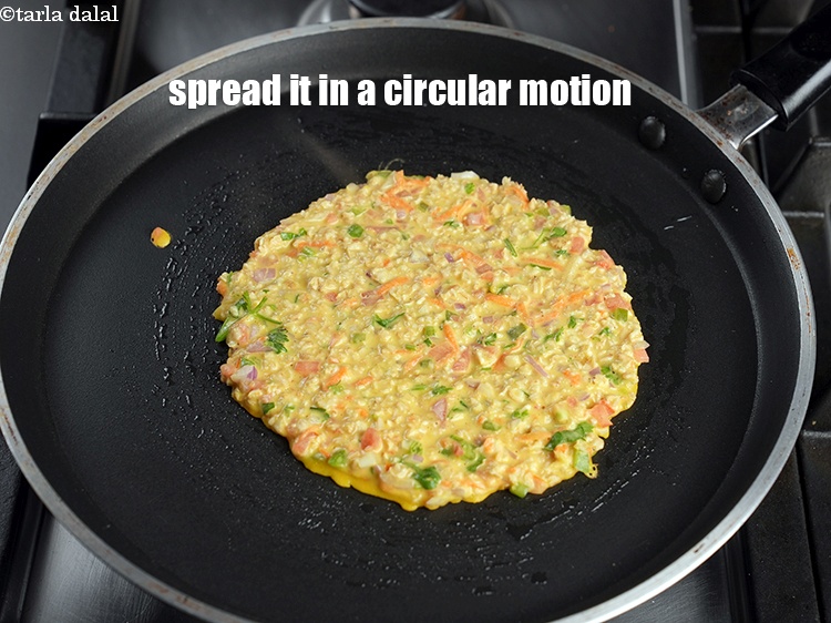 Step 22 – Spread it in a circular motion to make a 150 mm. (6&quot;) pitha.