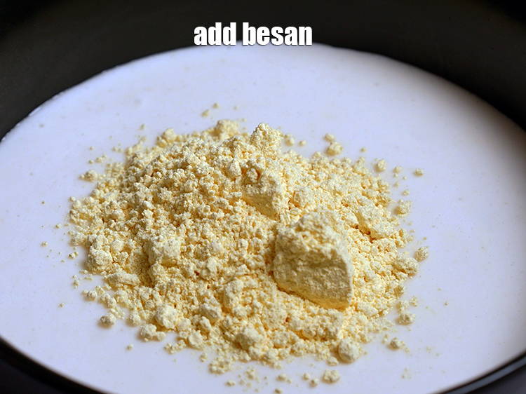 Step 23 – Add 1 tbsp <a href="https://www.tarladalal.com/glossary-besan-chana-dal-flour-bengal-gram-flour-952i">besan (bengal gram flour)</a>.&nbsp;