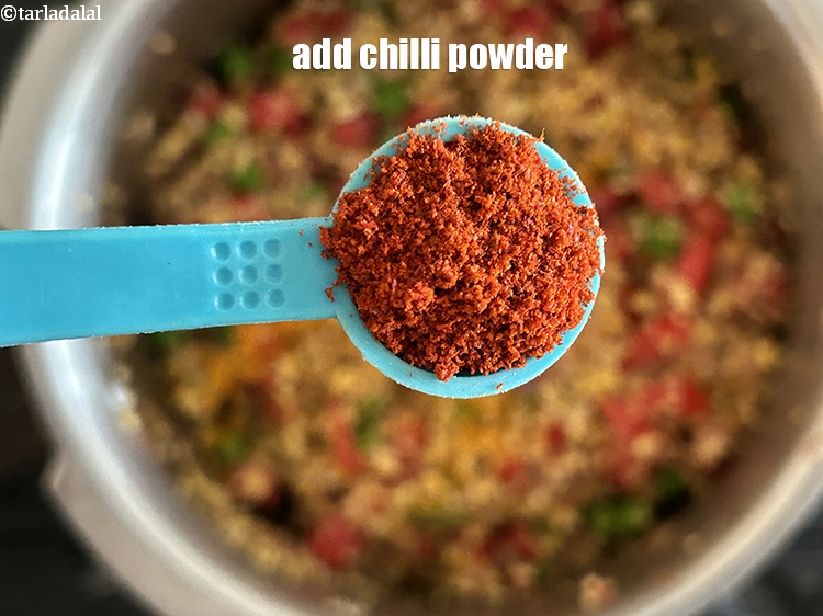 Step 25 – <html><head></head><body><p>Add&nbsp;1/2 tsp&nbsp;<a href="glossary-chilli-powder-red-chilli-powder-339i">chilli powder</a>.</p></body></html>