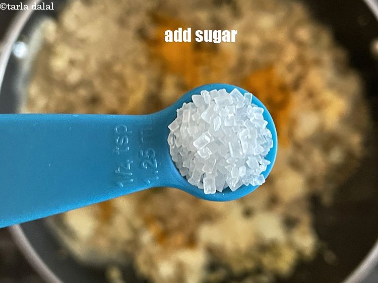 Step 38 – Add&nbsp;<meta charset="UTF-8" />1/2 tsp&nbsp;<a href="glossary-sugar-chini-shakkar-278i">sugar</a>.