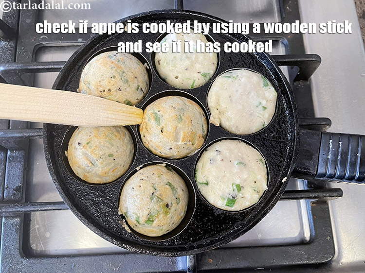 Step 25 – Check if bottom of appe is gloden brown by using a wooden appe stick or …