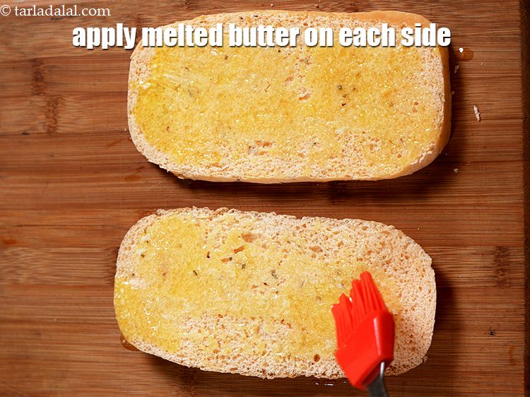 Step 26 – Apply 1 tsp of melted butter on each side.