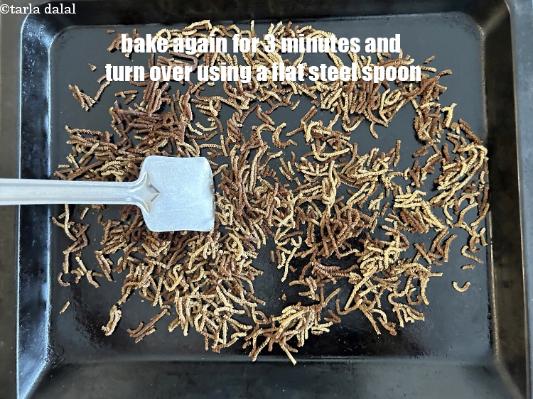 Step 24 – Bake again for 3 minutes. Remove from the oven, turn over the sev.&nbsp;