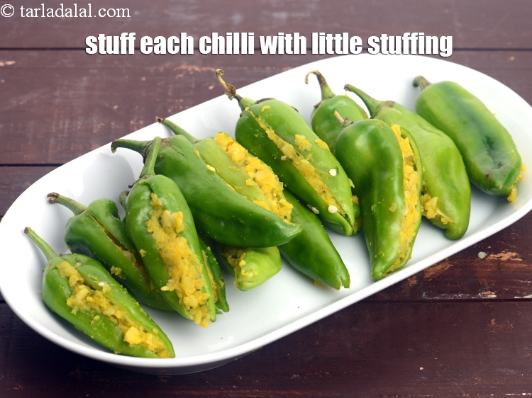 Step 24 – Stuff each chilli with a portion of the stuffing.