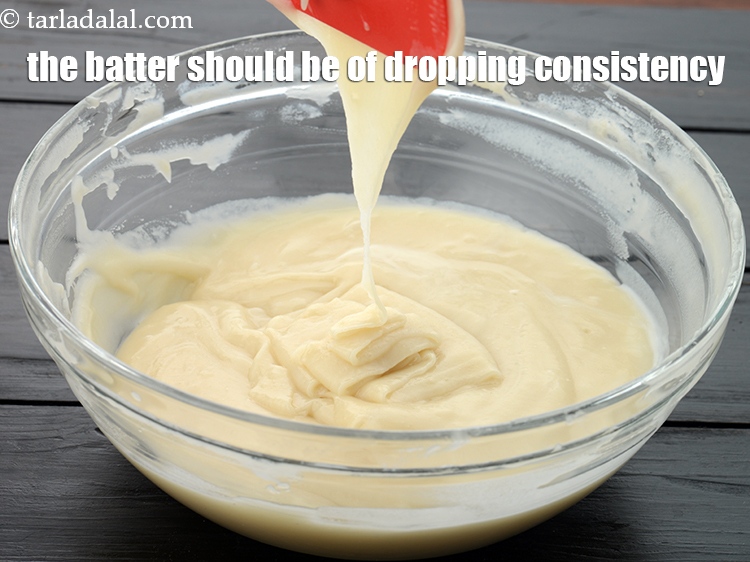 Step 22 – The batter should be of dropping consistency. Like show in the image.&nbsp;