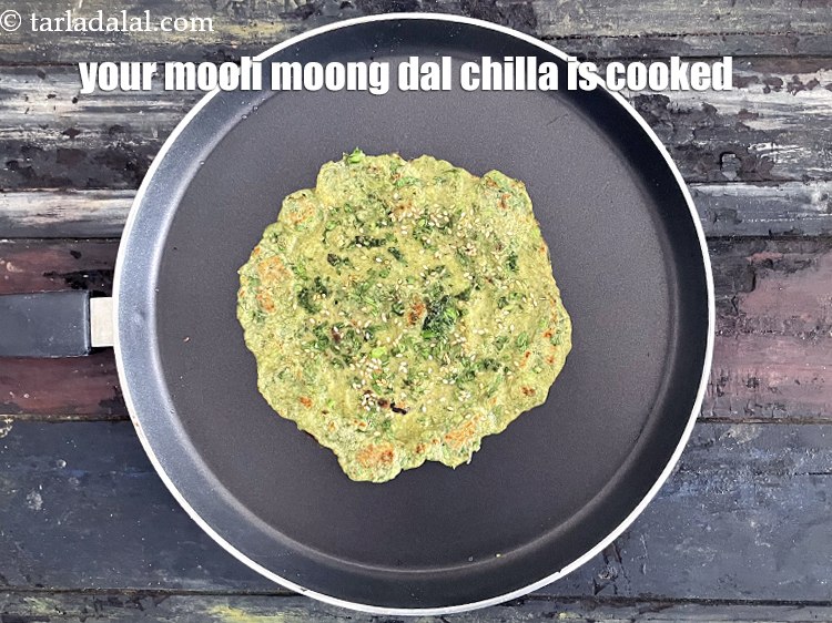Step 33 – Your mooli moong dal chilla is cooked.