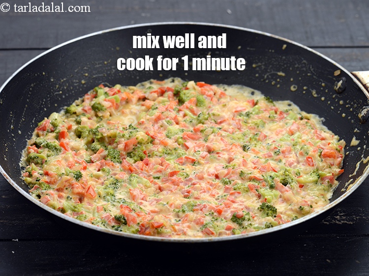 Step 22 – Mix well and cook on a medium flame for 1 minute.