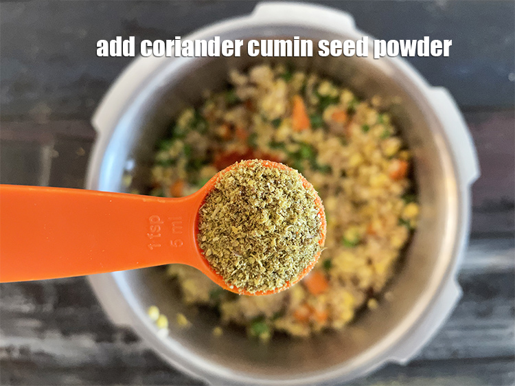 Step 38 – Add&nbsp;<meta charset="UTF-8" />1 1/2 tsp&nbsp;<a href="glossary-coriander-cumin-seeds-powder-dhania-jeera-powder-375i">coriander-cumin seeds (dhania-jeera) powder</a>.