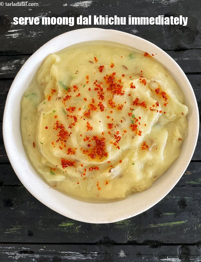Step 29 – <meta charset="UTF-8" /> Serve <strong>moong dal khichu | Gujarati yellow&nbsp;moong dal khichu | Gujarati quick&nbsp;khichu …