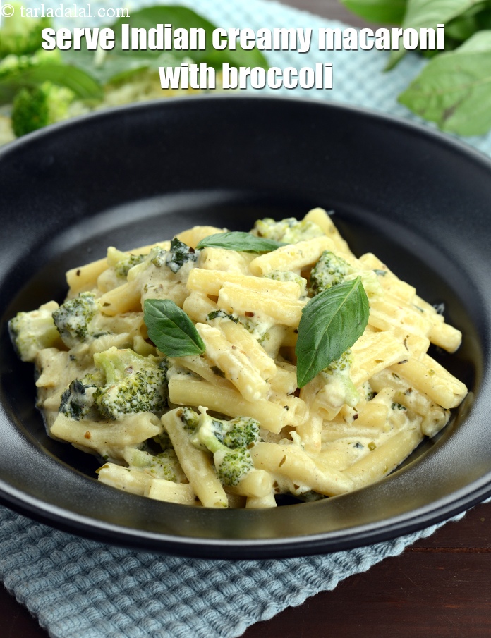 Step 22 – Serve <strong>creamy broccoli pasta recipe | Indian creamy macaroni with broccoli | easy cheesy broccoli …