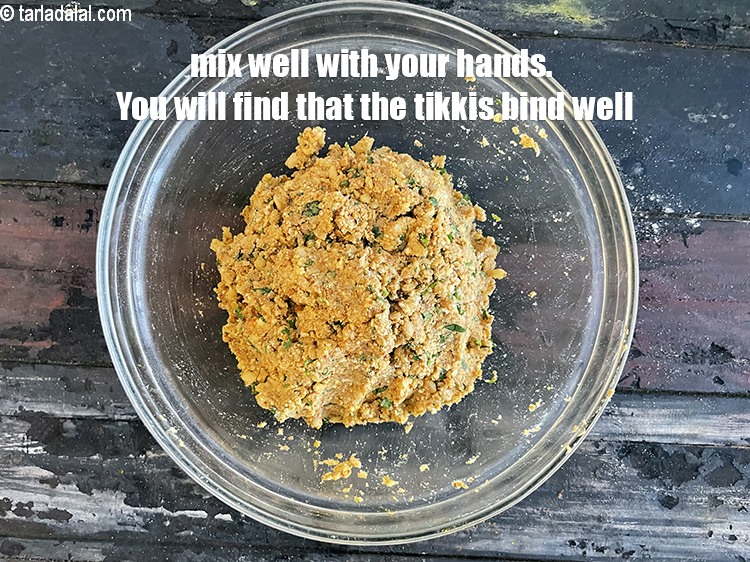 Step 30 – Mix well with your hands. You will notice that the tikki binds well. This is …