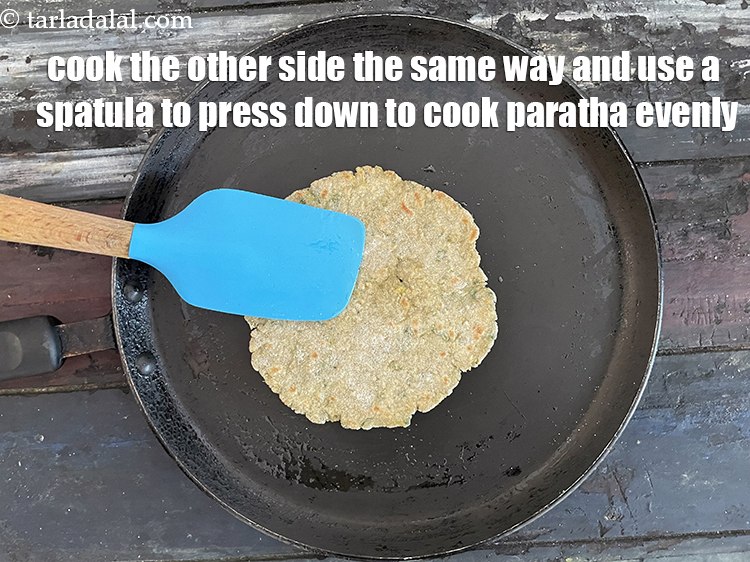 Step 30 – Cook the other side the same way and use a spatula to press down to …