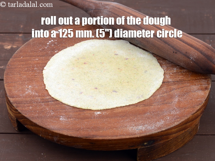 Step 22 – Roll out a portion of the dough into a 125 mm. (5&quot;) diameter circle using …