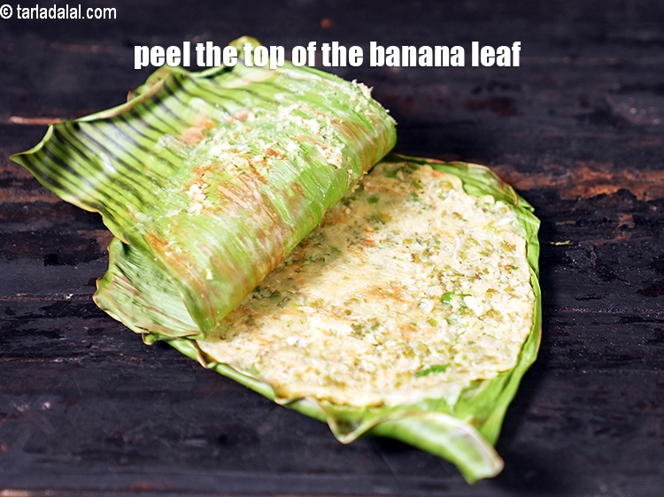 Step 25 – <meta charset="UTF-8" />Peel the top of the banana leaf immediately as it can stick if …