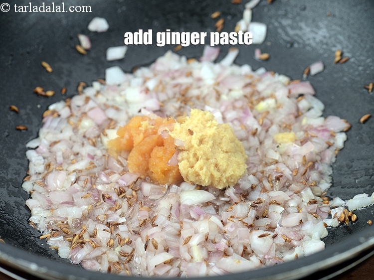 Step 22 – Add 1 tsp <a href="https://www.tarladalal.com/glossary-ginger-paste-adrak-ki-paste-457i">ginger (adrak) paste</a>.