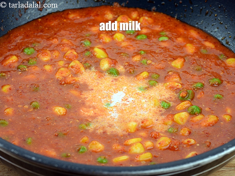 Step 23 – Add &frac12; cup milk.