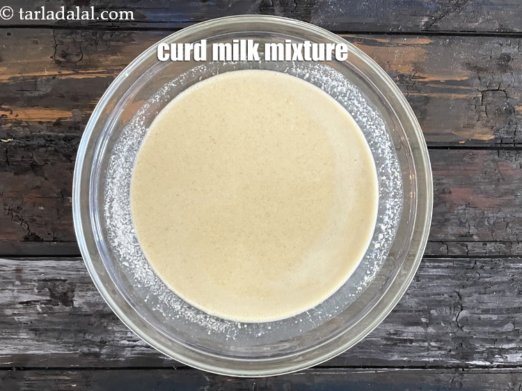 Step 22 – Keep aside curd milk mixture.