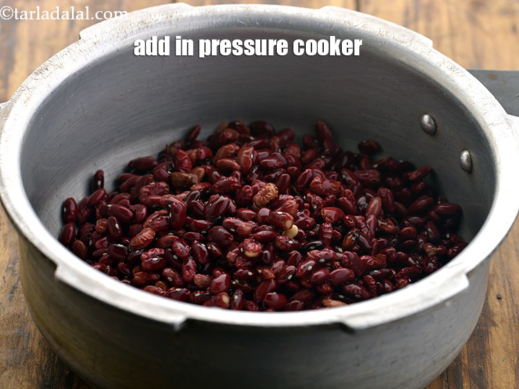 Step 6 – Add the soaked and drained kidney beans to a pressure cooker. You can even cook …