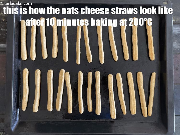 Step 27 – This is how the oats cheese straws look after 10&nbsp;minutes of baking.