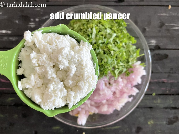 Step 23 – Add&nbsp;<meta charset="UTF-8" />1/2 cup&nbsp;<a href="glossary-crumbled-paneer-997i">crumbled paneer (cottage cheese)</a>.