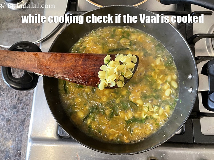Step 37 – While cooking the vaal ki usal, keep checking to see if the vaal is cooked. …