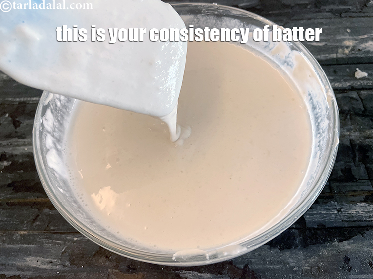 Step 28 – This is your consistency of your batter. Not too thin. Not too thick.