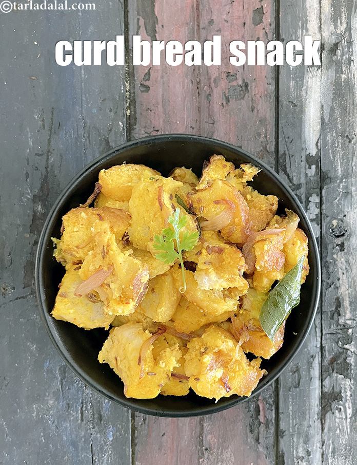 Step 26 – Serve <strong>chatpata dahiwala bread | quick Indian snack | curd bread snack | </strong>&nbsp;hot garnished …