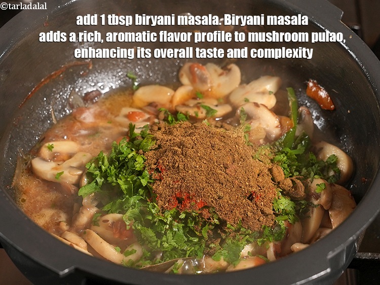 Step 23 – Add 1 tbsp <a href="https://www.tarladalal.com/biryani-masala-42034r">biryani masala</a>. Biryani masala adds a rich, aromatic flavor profile to …