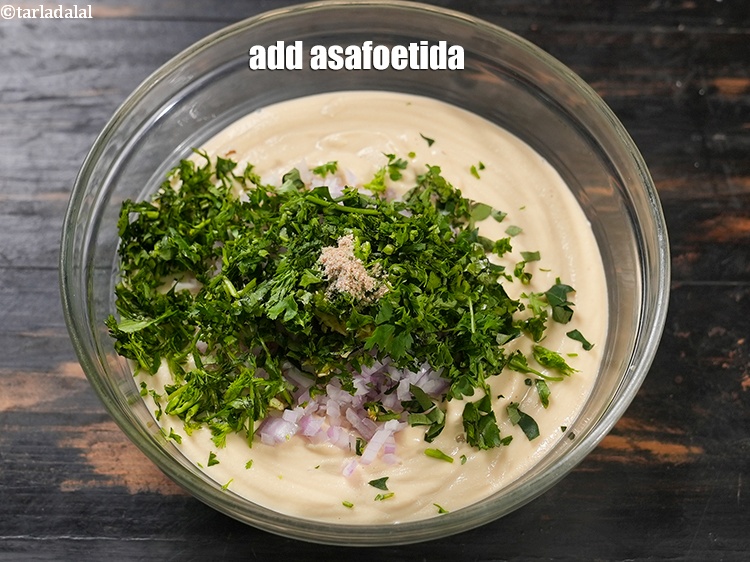 Step 23 – Add 1/8 tsp&nbsp;<a href="https://www.tarladalal.com/glossary-asafoetida-hing-113i">asafoetida (hing)</a>.&nbsp;