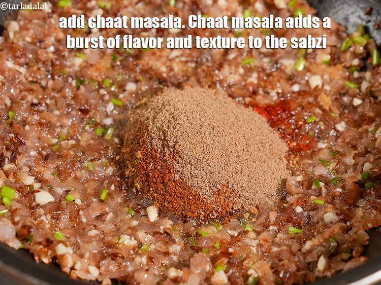 Step 23 – Add 1 tsp <a href="https://www.tarladalal.com/glossary-chaat-masala-300i">chaat masala</a>. Chaat masala adds a burst of flavor and texture …