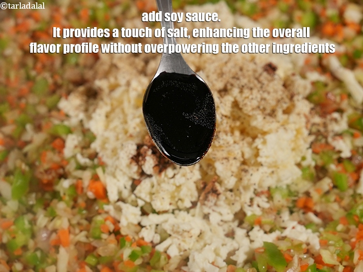 Step 23 – Add 2 tsp <a href="https://www.tarladalal.com/glossary-soy-sauce-soya-sauce-864i">soy sauce</a>. It provides a touch of salt, enhancing the overall …