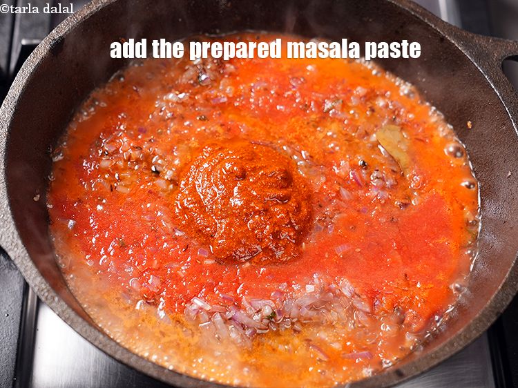 Step 30 – Add the prepared masala paste.
