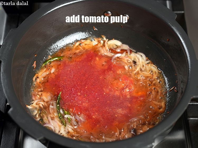 Step 23 – Add &frac12; cup tomato pulp.