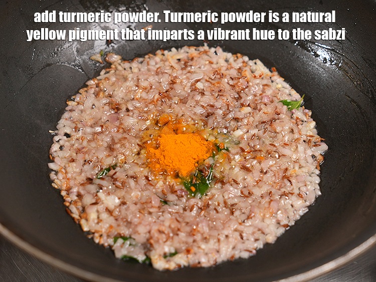 Step 23 – Add &frac12; tsp&nbsp;<a href="https://www.tarladalal.com/glossary-turmeric-powder-haldi-645i">turmeric powder (haldi)</a>. Turmeric powder is a natural yellow pigment that imparts …