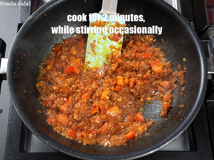 Step 27 – Cook on medium flame for 2 minutes, while stirring occasionally.&nbsp;
