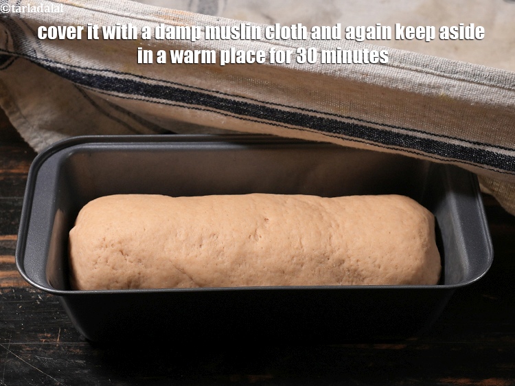 Step 28 – Cover it with a damp muslin cloth and again keep aside in a warm place …