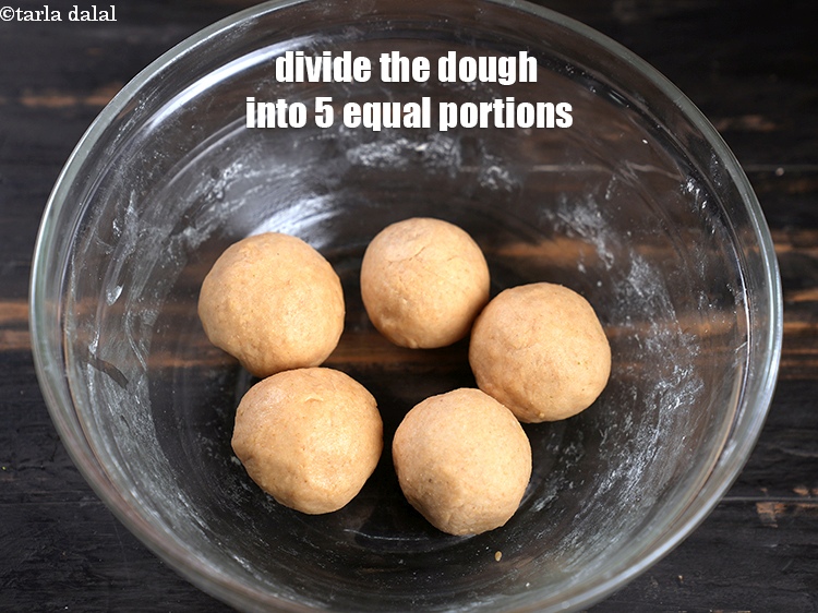 Step 23 – Divide the dough into 5 equal portions.