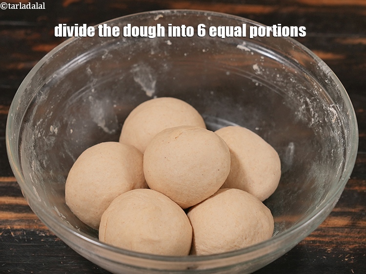 Step 23 – Divide the dough into 6 equal portions.